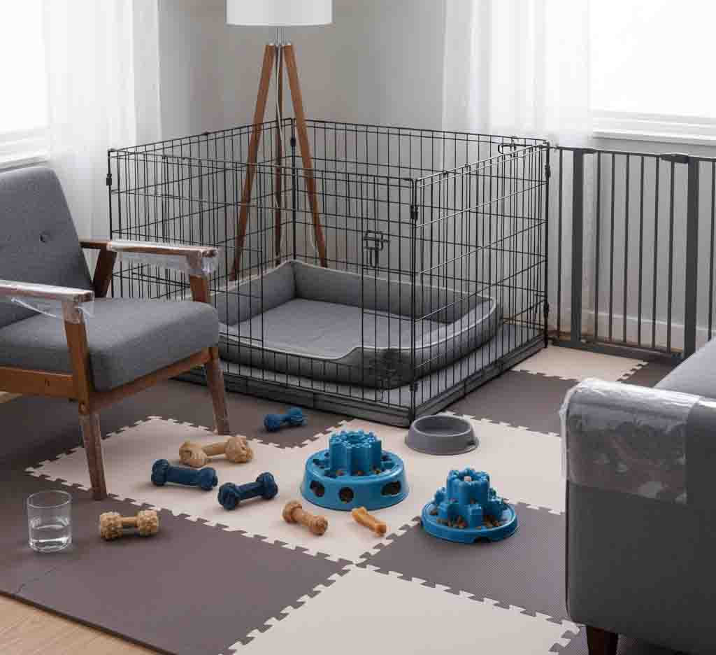 Comprehensive dog-safe zone setup for destruction prevention